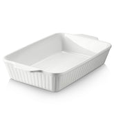 DOWAN front view of soft white ceramic dish showing classic design and serving-ready look