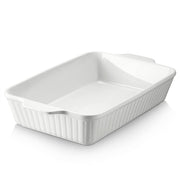 DOWAN front view of soft white ceramic dish showing classic design and serving-ready look