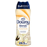 Downy Blends frente del envase mostrando 24.5 oz y aroma tostado