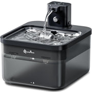 DownyPaws vista frontal de la fuente negra con diseño elegante y beneficio portátil