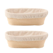 DOYOLLA front view of two oval proofing baskets showing size and design benefit