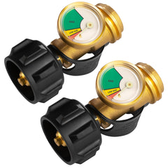 DOZYANT front view of two propane tank gauges showing compact design and clear labeling for easy installation