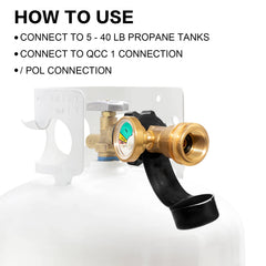 DOZYANT gauge next to hand to show size and easy hand-tighten grip for tool-free installation