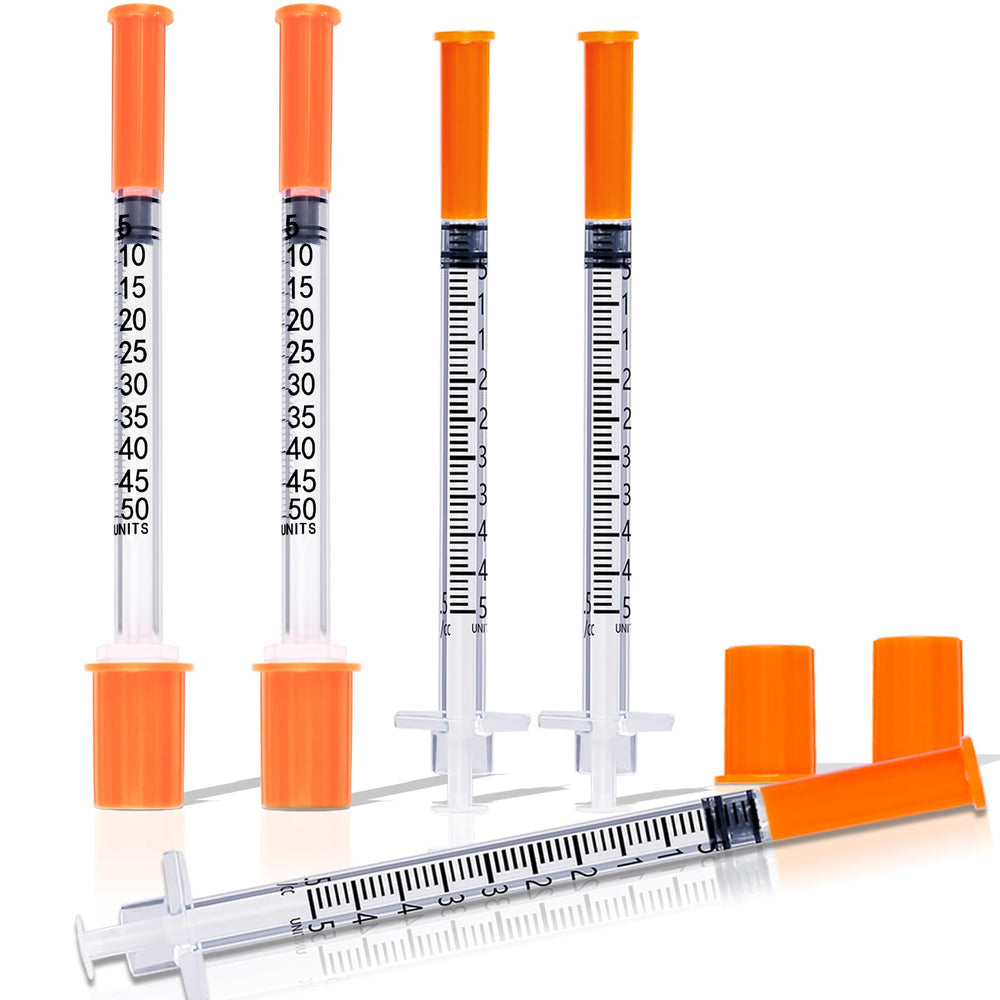DPEI XUAN empaque frontal del pack de 100 jeringas 0,5 ml mostrando el sello individual y la marca