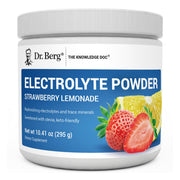 Dr. Berg envase frontal con sabor fresa-limonada y 50 porciones hidratantes