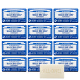 Dr. Bronner's barra frontal que muestra el diseño y aroma menta, limpieza efectiva