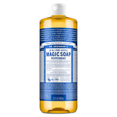 Dr. Bronner's botella frontal 32 oz muestra formato y rendimiento