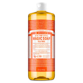 Dr. Bronner's botella frontal árbol de té, muestra concentrada y modo de uso
