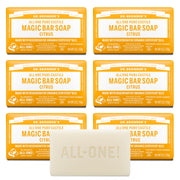 Dr. Bronner's citrus bar front packaging showing product and benefits