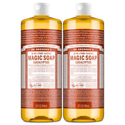 Dr. Bronner's eucalyptus front packaging showing product and quantity benefits