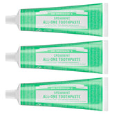 Dr. Bronner's vista frontal del pack de tres tubos mostrando el empaque y la marca