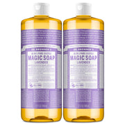 Dr. Bronner's front packaging showing two 32 oz bottles and lavender benefit