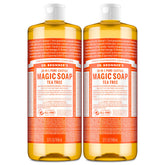 Dr. Bronner's front view of two 32 oz tea tree bottles showing value and multiuse