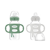 Dr. Brown's vista frontal del pack verde y gris, facilita transición segura