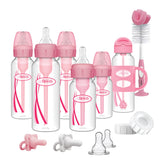 Dr. Brown's caja del set regalo rosa, mostrando todos los elementos del kit