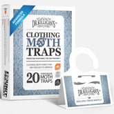 Dr. Killigan's front packaging showing 20 white pheromone traps protecting garments