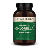 Dr. Mercola frente del envase mostrando 450 tabletas y beneficios de clorofila