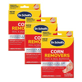Dr. Scholl's empaque frontal mostrando 18 parches y beneficios visibles