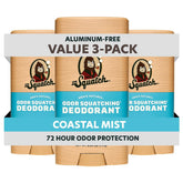 Dr. Squatch front packaging showing Coastal Mist three-pack and benefits