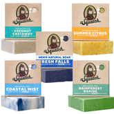 Dr. Squatch front packaging showing five-scent variety and gift-ready design