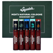 Dr. Squatch pack frontal con cinco mini colonias, práctico para probar varias fragancias