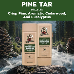 Dr. Squatch Pine Tar conditioner with cap open showing creamy texture benefit