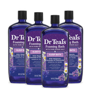 Dr Teal's botella frontal mostrando etiqueta y beneficio relajante