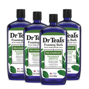 Dr Teal's botella frontal mostrando aroma eucalipto y spearmint para relajación