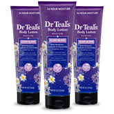Dr Teal's vista frontal del envase Sleep Body Lotion mostrando diseño y tamaño