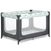 Dream On Me playard front view showing compact, travel-ready design and stability