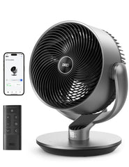 DREO front view showing compact smart fan and modern design for quiet cooling