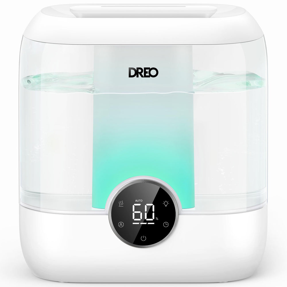DREO HM524 front view showing LED display and humidity readout for precise comfort