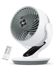 DREO ventilador frontal con control remoto y diseño compacto beneficiando comodidad