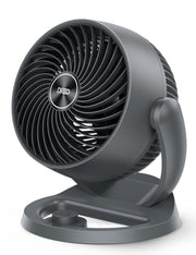DREO ventilador frontal mostrando diseño compacto y potencia