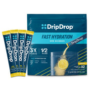 DripDrop front packaging lemon flavor showing box and branding for easy identification and quick purchase
