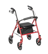 Drive Medical rollator front view showing frame and padded seat for stable support