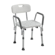Drive Medical vista frontal de la silla de ducha, estabilidad mejorada