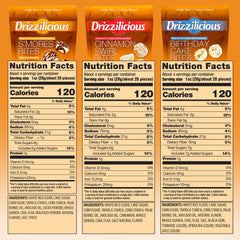 Drizzilicious mini cake en mano para comparar tamaño y facilidad de transporte