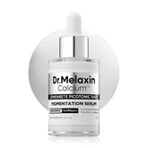 Dr.Melaxin botella frontal mostrando diseño y beneficio uniformizar tono