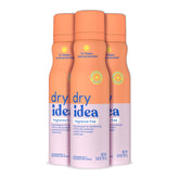 Dry Idea vista frontal del pack de tres, protección prolongada visible