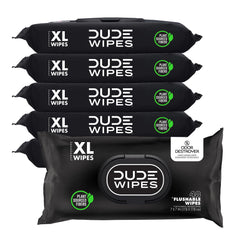 DUDE Wipes paquete frontal mostrando 288 toallitas y beneficio conveniencia