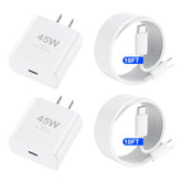 Duloch adaptador 45W vista frontal y potencia para carga rápida