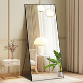 DUMOS vista frontal del espejo de pie con reflejo claro y diseño elegante