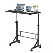 DUMOS front view of full desk showing compact workstation and portability benefits