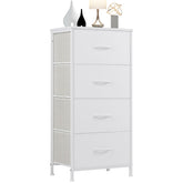DUMOS nightstand front view showing four organized drawers and clean lines