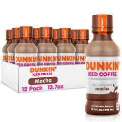 Dunkin' botella frente mostrando diseño y listos para llevar, conveniencia inmediata