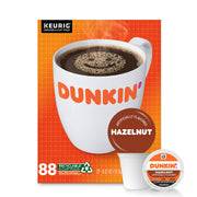 Dunkin' front packaging showing 88-count supply and branding for pantry convenience