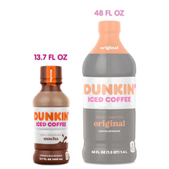 Dunkin' tamaño comparado con una mano para visualizar porción práctica y portable