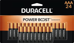 DURACELL paquete frontal organizado con 24 pilas, confianza y almacenamiento