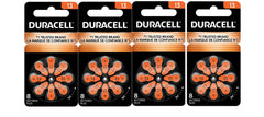 Duracell paquete frontal tamaño 13 mostrando cantidad y color naranja, fácil elección